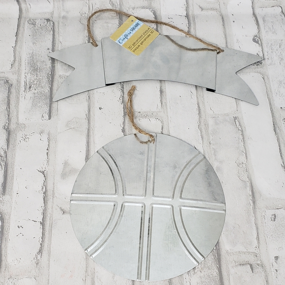 2pcs Customizable Galvanized Sports Plaques-Basketball